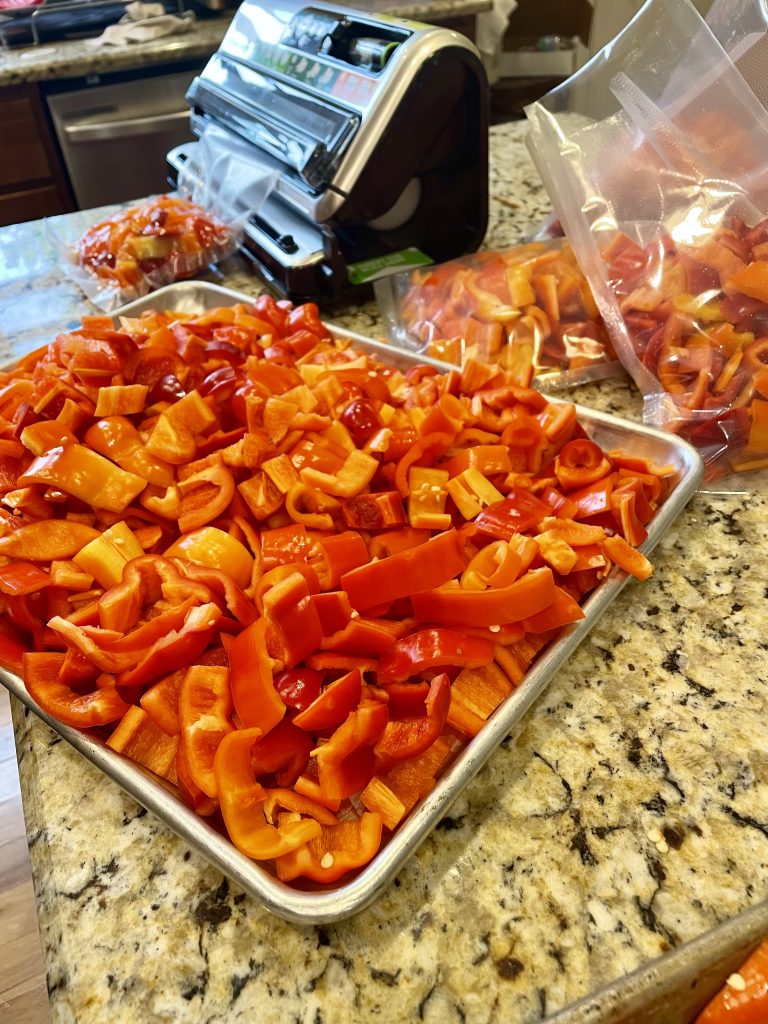 Sliced peppers